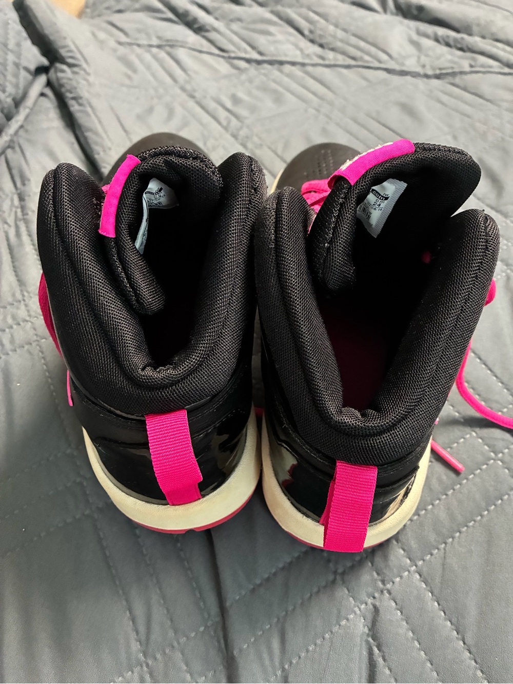 Nike Women’s Black and Hot Pink High-Top Sneakers - Picture 4 of 7